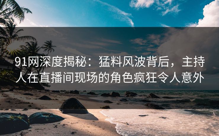 91网深度揭秘：猛料风波背后，主持人在直播间现场的角色疯狂令人意外