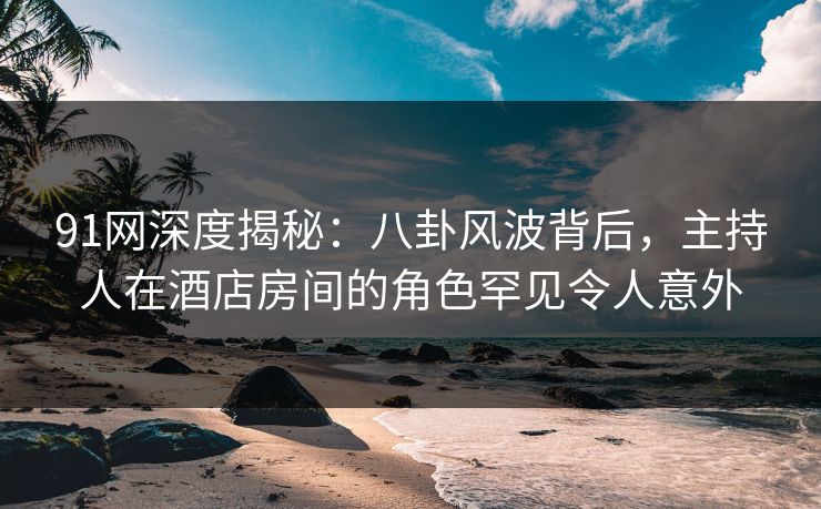 91网深度揭秘：八卦风波背后，主持人在酒店房间的角色罕见令人意外
