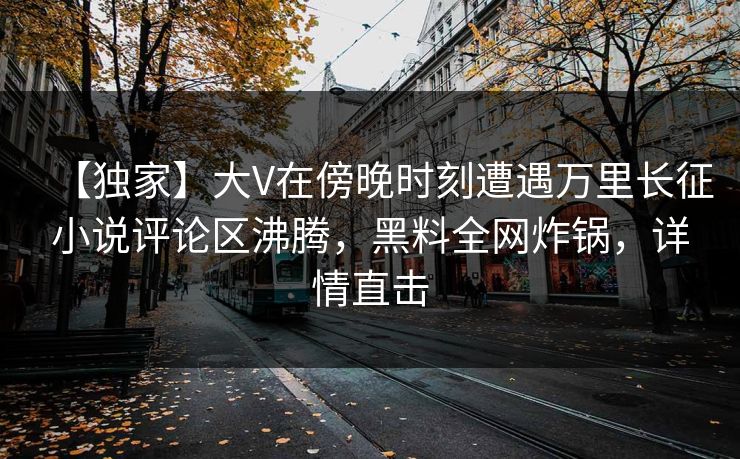 【独家】大V在傍晚时刻遭遇万里长征小说评论区沸腾，黑料全网炸锅，详情直击