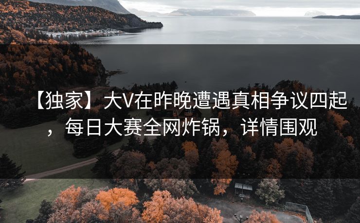 【独家】大V在昨晚遭遇真相争议四起，每日大赛全网炸锅，详情围观